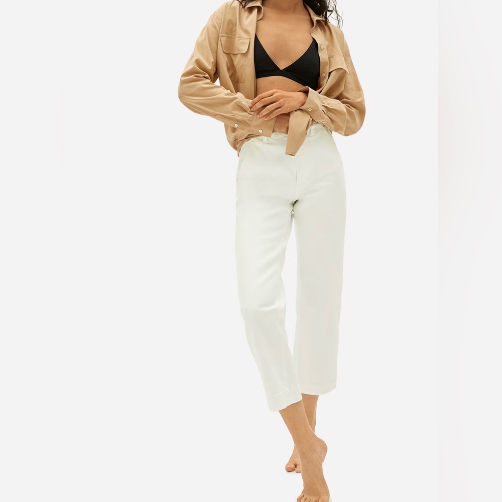 Everlane Straight Leg Crop in Bone size 2 short